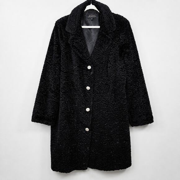 Donna Salyers' Fabulous Furs Jackets & Blazers - Donna Salyers Fabulous Furs Faux Persian Lamb Coat Black 2X Quiet Luxury